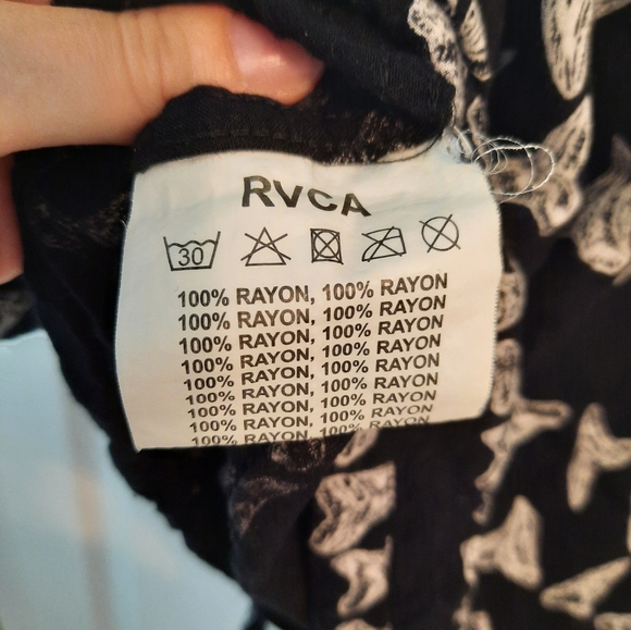 RVCA Hooded Shark Tooth Top, Size Small, Black + White - Picture 10 of 10